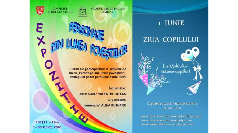 ȘTIRILE AMIEZII Poftiți la Bârlad, la expoziția Personaje din lumea poveștilor – ediția a II-a!