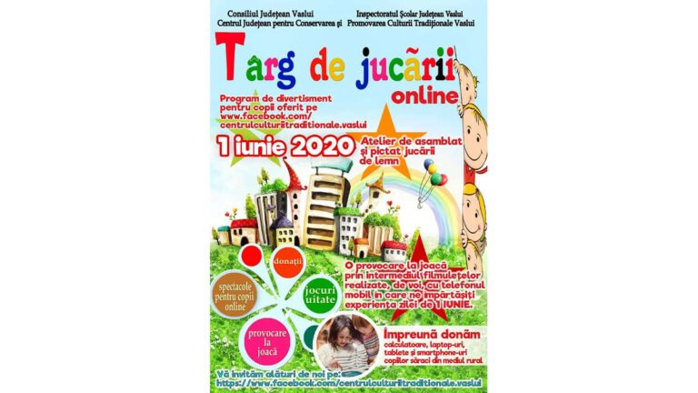 Târg de jucării la Vaslui, online, începând cu ora 9.00!
