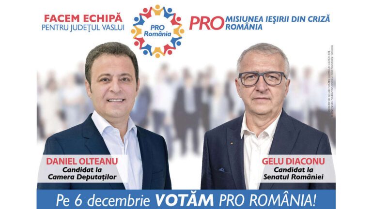 Deputatul Daniel Olteanu: „Suntem echipa PRO România! Facem dreptate pentru Vaslui!”