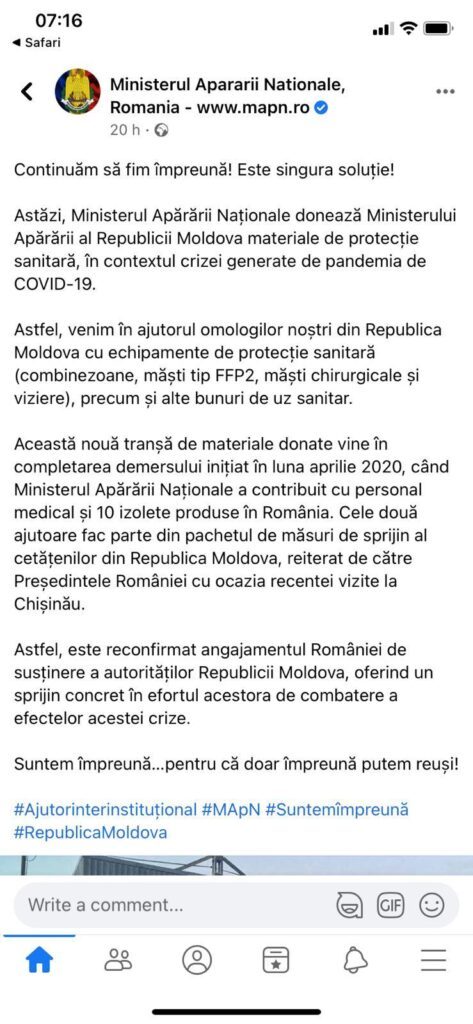 comunicat mapn