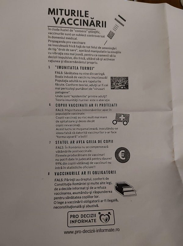 De unde au apărut aceste manifeste anti-vaccin? Vasluienii sunt iritați!
