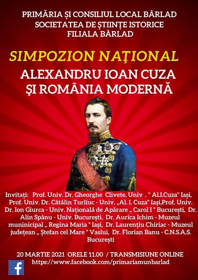 Bârladul, în sărbătoare! Se împlinesc 201 ani de la nașterea Domnitorului Alexandru Ioan Cuza! 3 aicuza 2