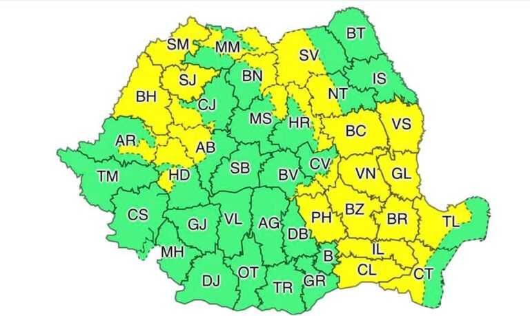Vin ploi și vijelii peste județul Vaslui, în următoarele ore! Se anunță și grindină, pe alocuri!