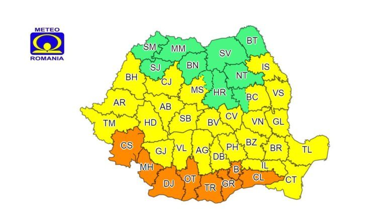 ULTIMA ORĂ! Județul Vaslui sub COD GALBEN de căldură și COD PORTOCALIU de vijelii