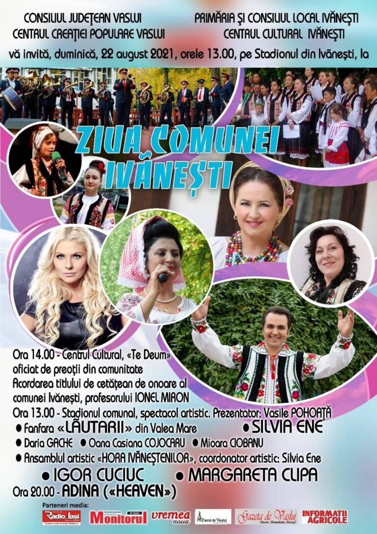 Primăria Ivănești vă invită la petrecere, la o nouă ediție a Zilei Comunei