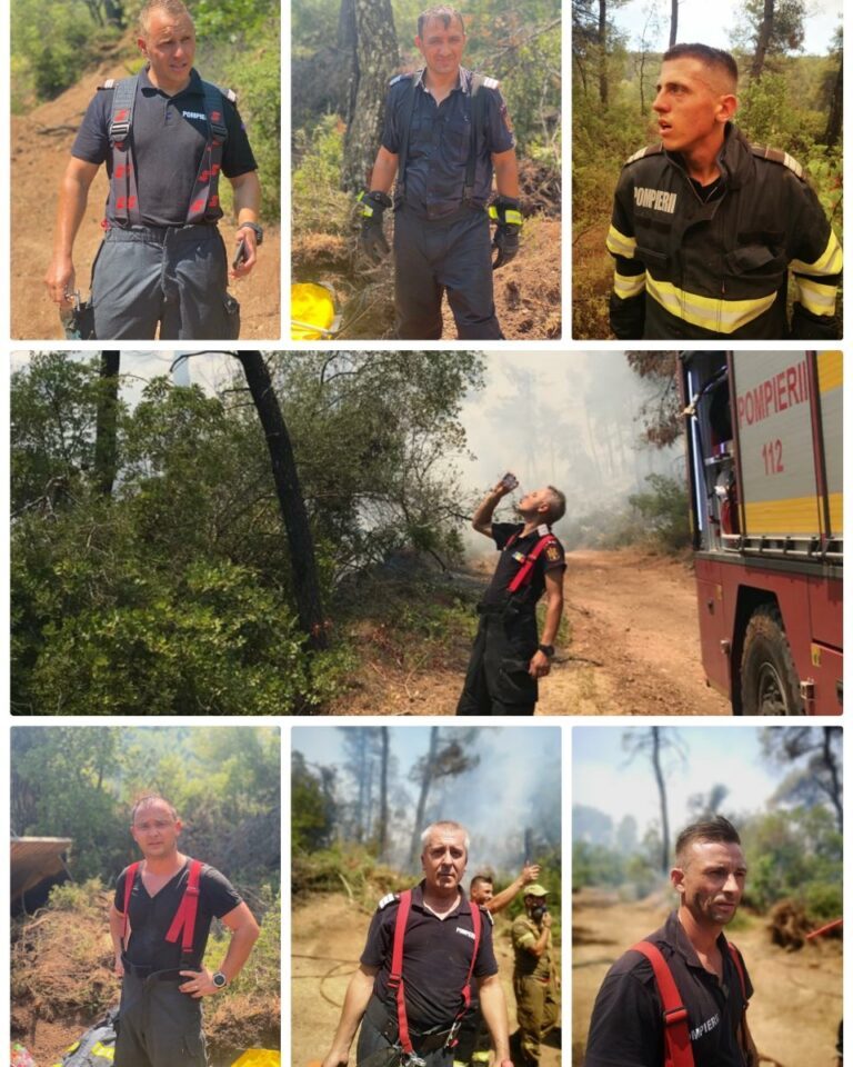 Pompierii români plecați să stingă incendiile din Grecia, comparați de localnici cu extratereștri
