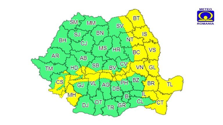 Cod Galben de vânt puternic pentru județul Vaslui