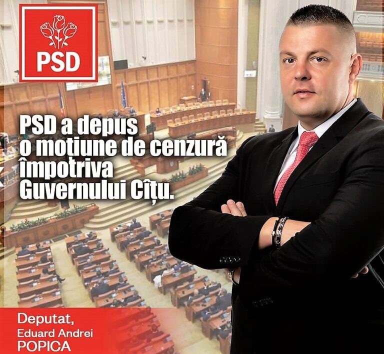Deputatul Eduard Popica anunță căderea Guvernului! ”Guvernul Cîțu TREBUIE să plece acasă!”, este mesajul parlamentarului vasluian