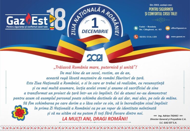 Mesajul directorului general S.C. Gaz Est S.A.