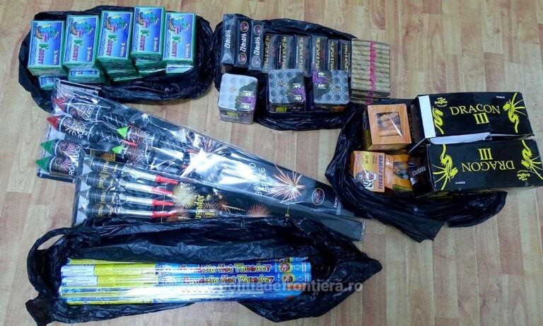 Aproximativ 30 de kg de material pirotehnice confiscate de polițiști. Acțiunea ”Foc de Artificii” continua și în luna decembrie