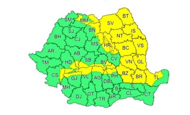 Vasluiul este sub COD GALBEN de NINSORI, în orele următoare! Toată zona Moldovei este afectată!