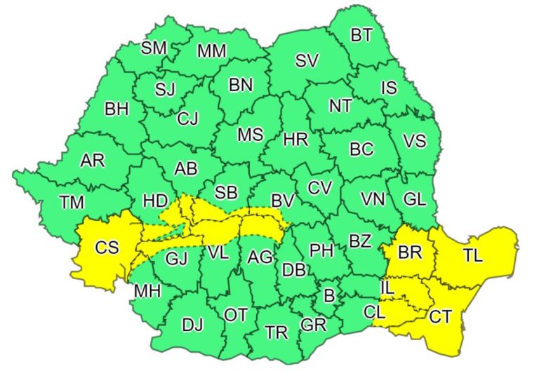 Vreme mohorâtă și astăzi! Cod galben de vânt pentru partea de Sud a țării