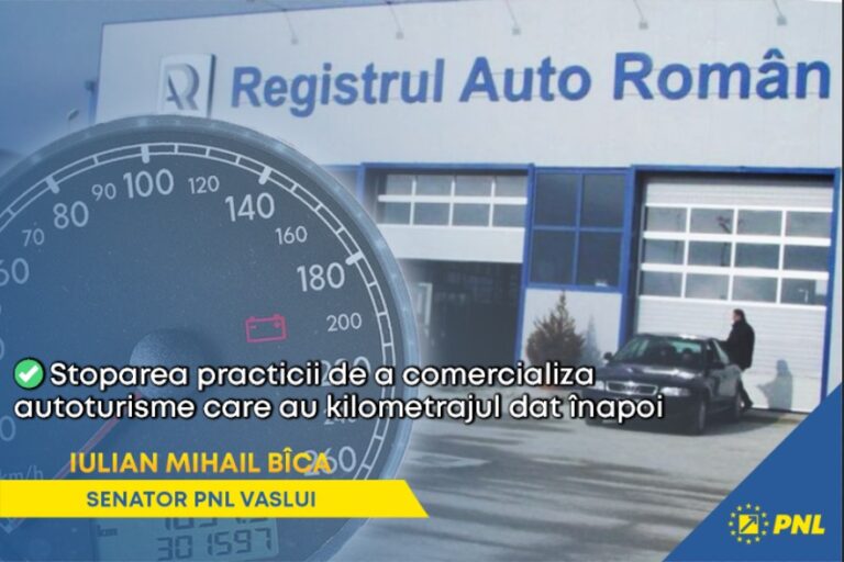 Comunicat de ultimă oră al senatorului PNL Iulian Mihail Bîca: „Vom stopa vânzarea mașinilor cu kilometrajul dat înapoi”