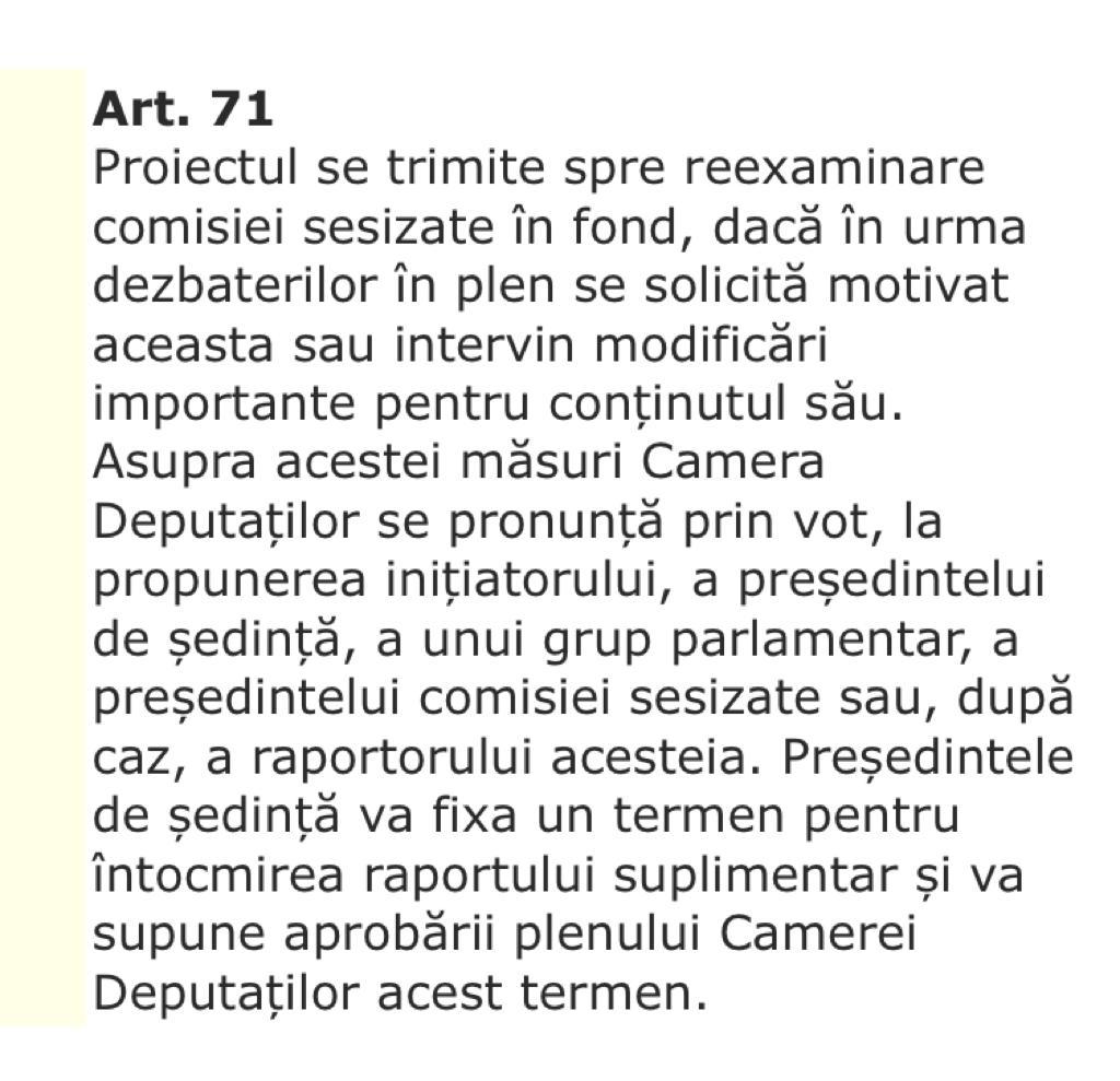 art 71 Camera Deputatilor