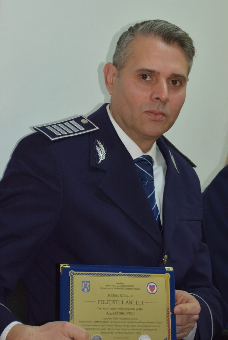 EL este polițistului anului 2021, în județul Vaslui! Felicitări, domnule agent-șef principal!