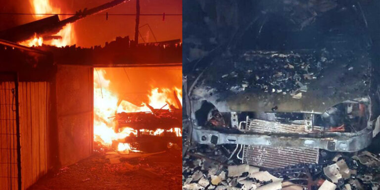 Pericol de explozie, la Zăpodeni! O mașină s-a calcinat, zeci de metri cub de lemn au fost făcuți scrum!