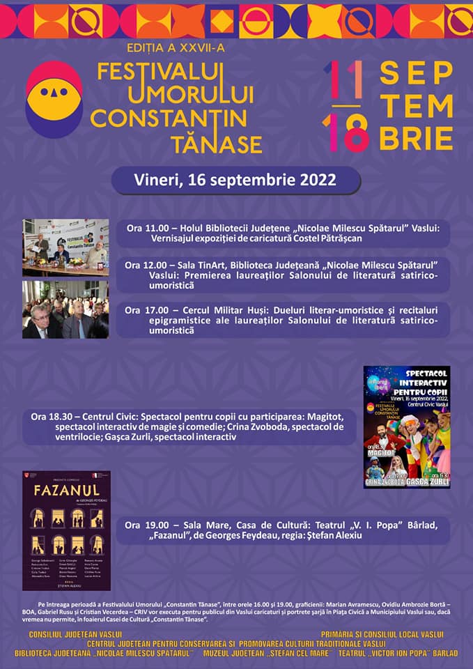 spectacol festivalul umorului centru vineri
