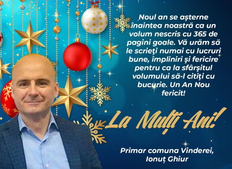 Mesaj Primar comuna Vinderei, Ionuț Ghiur