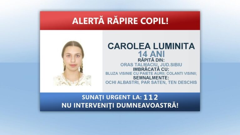 Alertă națională, o fată a fost răpită de patru bărbați! A fost declanșată operațiunea ”Alertă răpire copil”