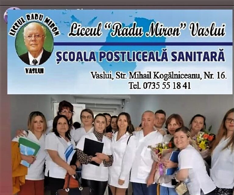 Școala Postliceală Sanitară ”Radu Miron” Vaslui face înscrieri pentru profesia de asistent medical. În atenția absolvenților de liceu!