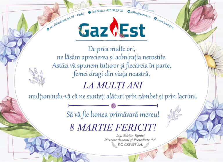 Mesaj Ing. Adrian Tighici, director general S.C GAZ EST S.A.