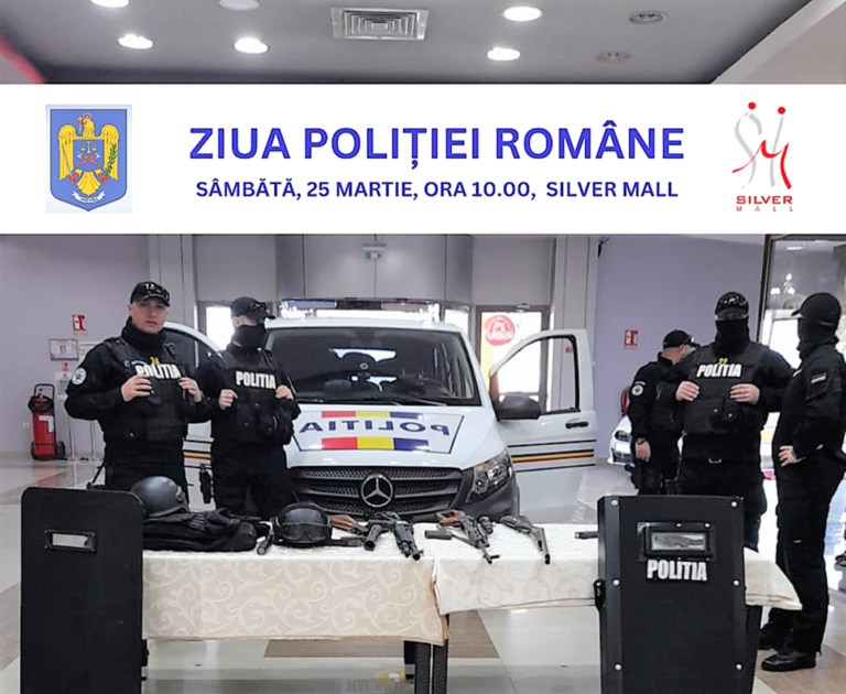 Ziua Poliției Române, sărbătorită sâmbătă, la Silver Mall! Copiii și adulții sunt așteptați să descopere surprizele zilei