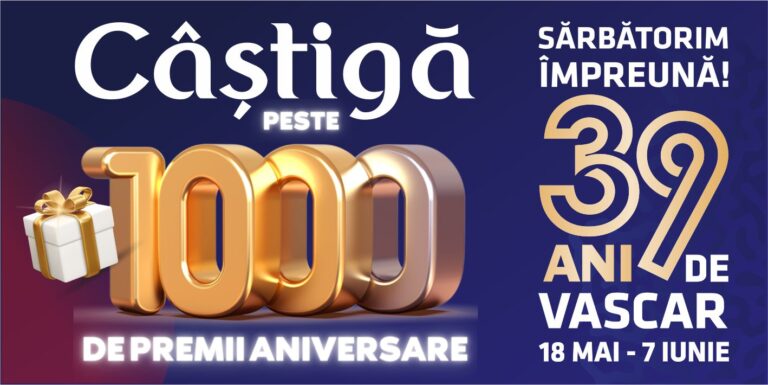 La aniversarea a 39 de ani, Vascar lansează o campanie promoțională pentru clienții fideli! Ai cumpărat de 60 de lei, ai câștigat!