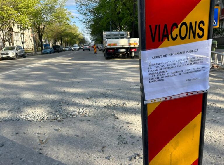 De astăzi, Viacons Rutier începe frezarea străzii Traian, la Vaslui! NU blocați lucrările!