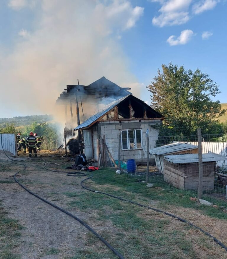 FOTO Flacări și fum la Chițoc, Lipovăț! Au ars 7 tone de lucernă, proprietarul este vinovat
