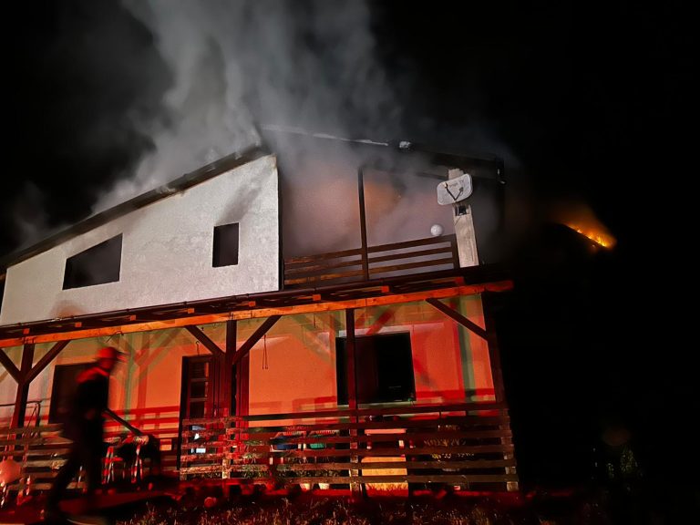 O familie din Pungești a rămas fără acoperiș deasupra capului, incendiu devastator