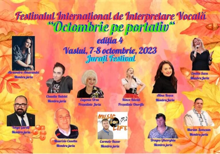 Regal muzical la Vaslui, în week-end, Festivalul Internațional ”Octombrie pe portativ”