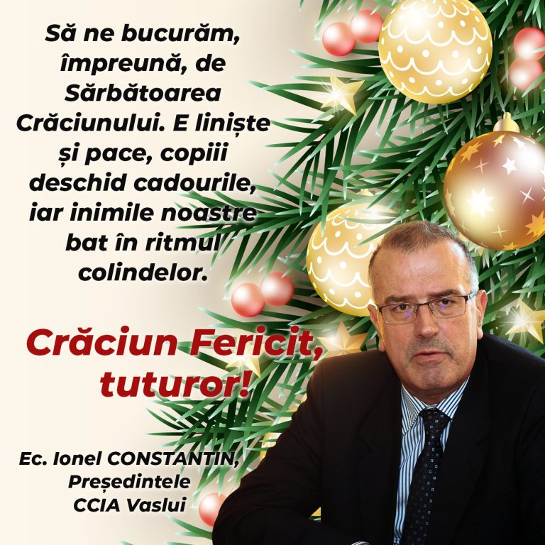 Mesaj Ec. Ionel Constantin, Președinte CCIA Vaslui