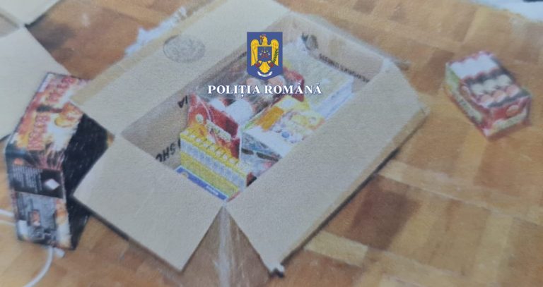 Mascații au năvălit peste doi comercianți de petarde din Vaslui. Peste 100 kg de petarde confiscate