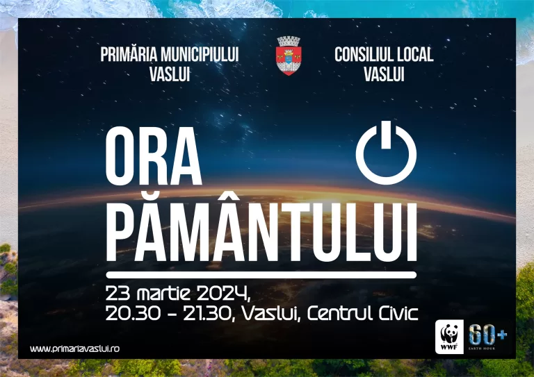 Ora Pământului este sărbătorită, sâmbătă seara, la Vaslui. Spectacole în Centrul Civic
