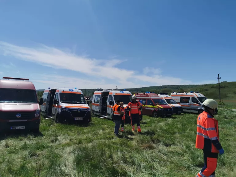 ACUM Simulare de accident cu multe victime, în zona Dragomirești (FOTO, VIDEO)