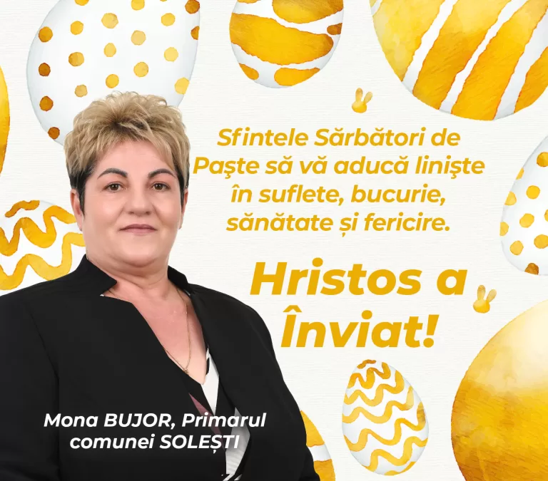 Mesajul primarului comunei Solești, Mona Bujor