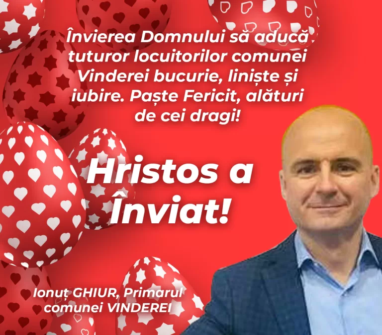 Mesajul primarului comunei Vinderei, Ionuț Ghiur