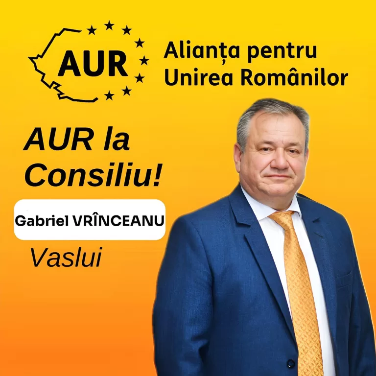 Prezentarea candidaților AUR la Consiliul Local Vaslui. Astăzi, prof. Gabriel Vrînceanu