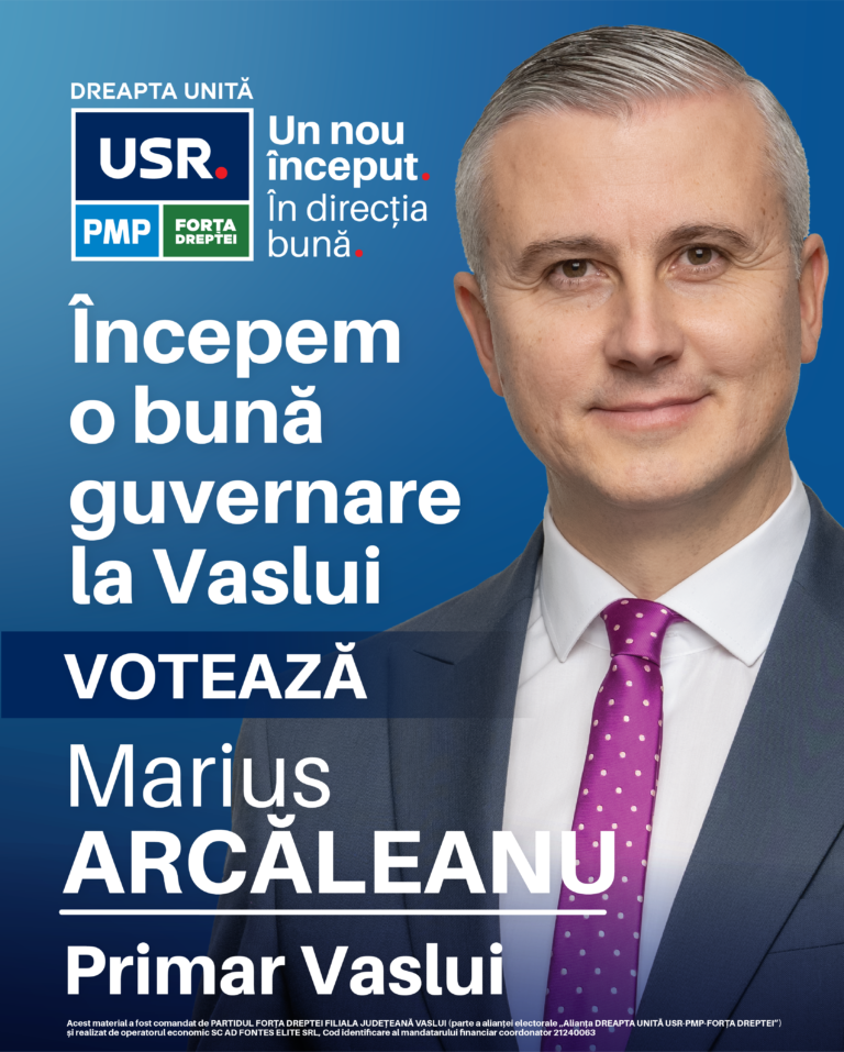 Ec. Marius Arcăleanu: Începem o bună guvernare la Vaslui