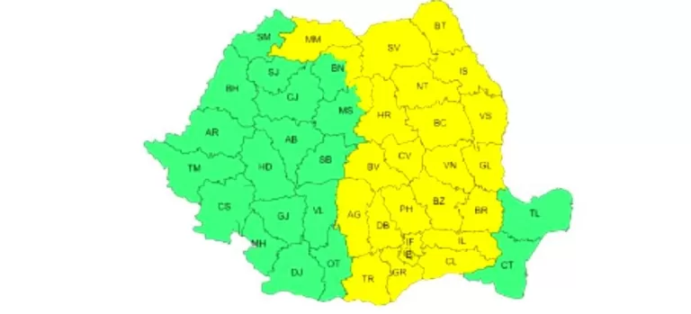 Potop peste Moldova, județul Vaslui este sub COD GALBEN de ploi abundente