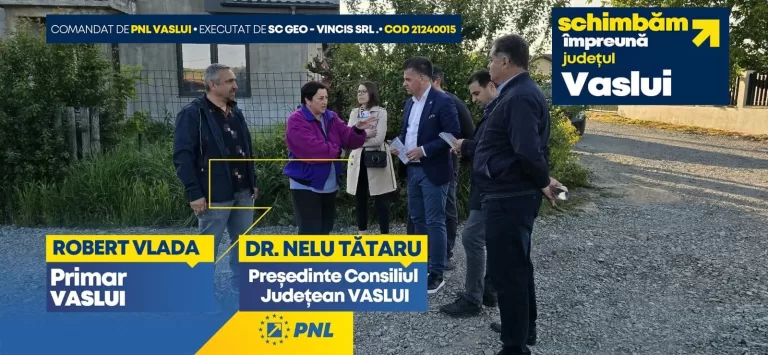 Robert Vlada, candidatul PNL la Primăria Vaslui, în mijlocul locuitorilor din Moara Grecilor