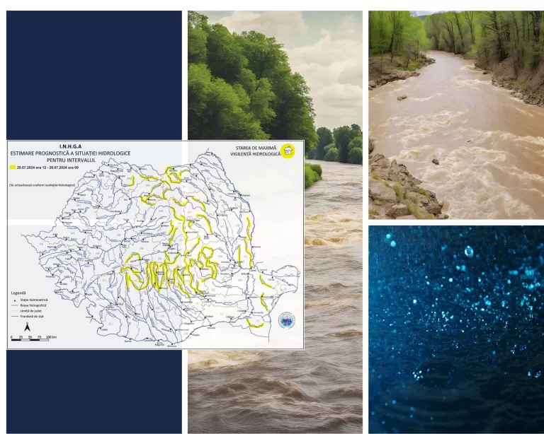Cod galben de inundații pe râurile din județul Vaslui, Anunțul INHGA