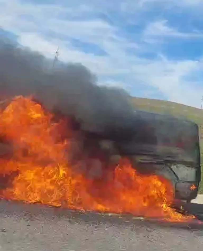 VIDEO Mașină în flăcări pe DE 581!