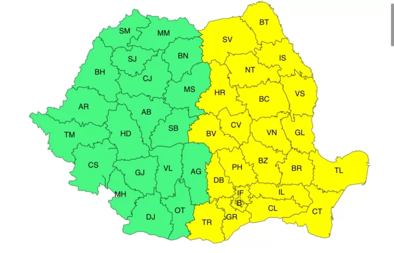 Ploi și furtuni în zona Moldovei, Vasluiul este sub Cod Galben