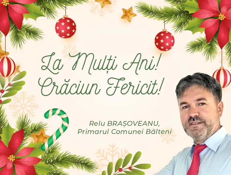 Mesajul de Crăciun al primarului comunei Bălteni, Relu Brașoveanu