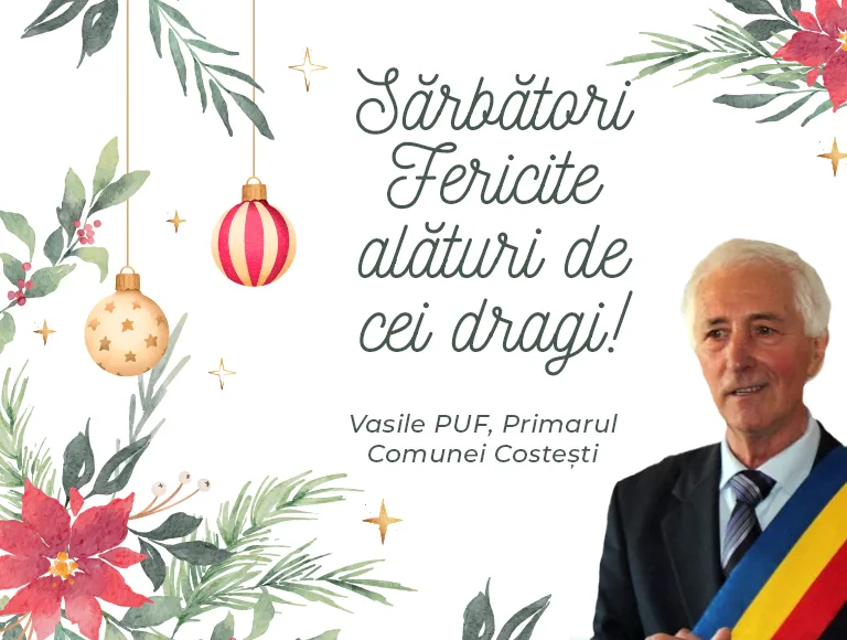 Mesajul de Crăciun al primarului comunei Costești, Vasile Puf