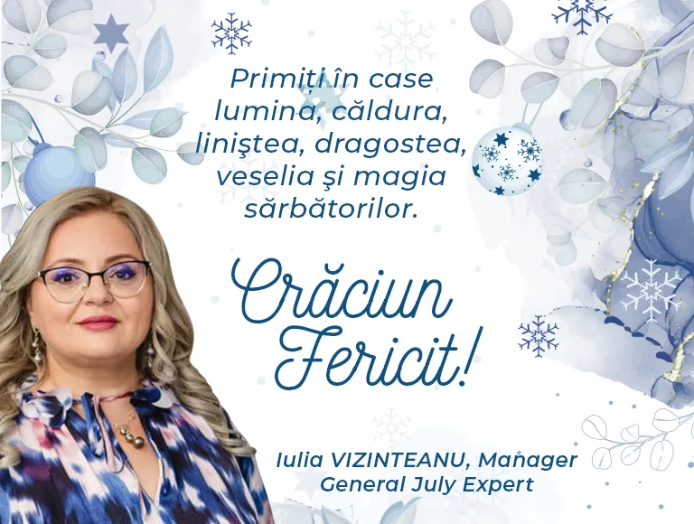 Mesajul de Crăciun al managerului general July Expert, Iulia Vizinteanu