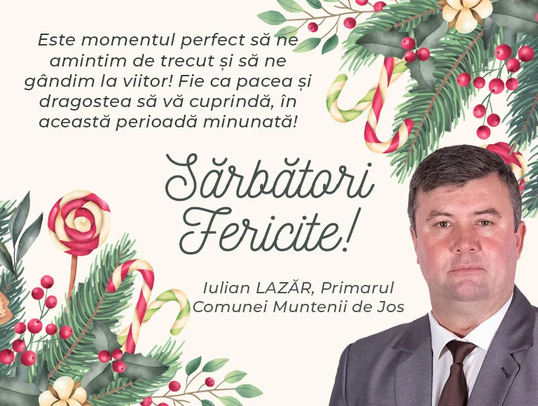 Mesajul de Crăciun al primarului comunei Muntenii de Jos, Iulian Lazăr