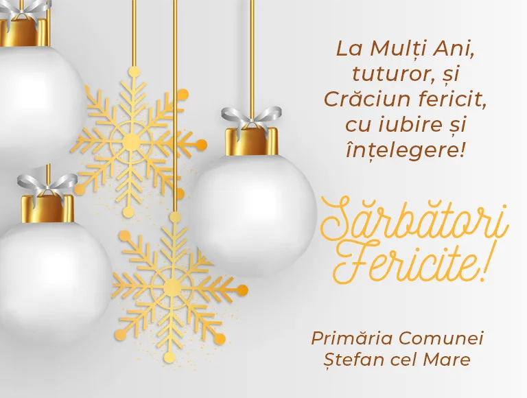 Mesajul de Crăciun al primăriei comunei Ștefan cel Mare
