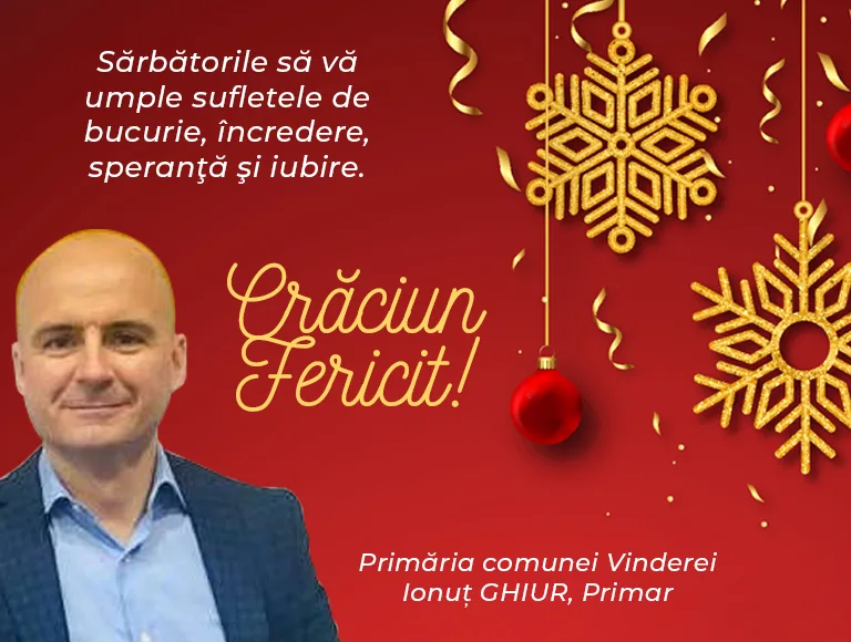 Mesajul de Crăciun al primarului comunei Vinderei, Ionuț Ghiur